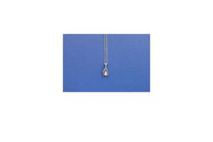 Sterling silver teardrop with tiny diamond chip on 20''