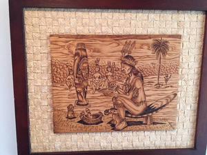 WOOD BURNING ART PIECE BY THE INDIGENOUS CUBAN