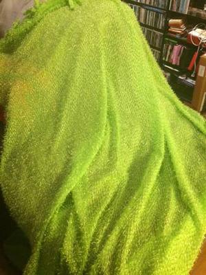 Funky lime green curtain panel