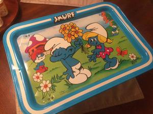 Vintage smurf lap tray