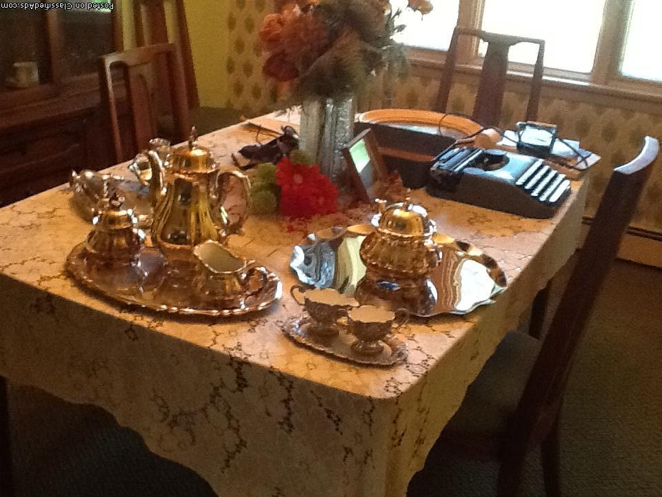 Silver Tea Sets, Platters, Crystal Goblets, Fine China And