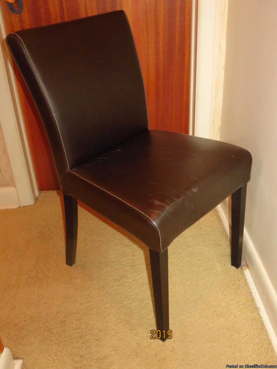 4 high-back leather dining-room chairs for sale