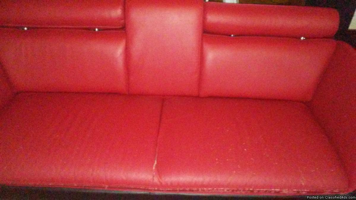 Black/Red leather couch