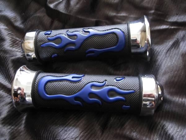 Blue 7/8 Flamed Grips