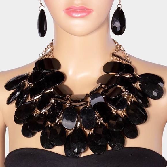 Chunky Resin Bead Cluster Statement Necklace