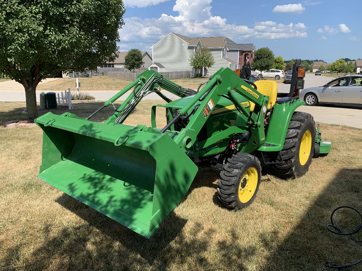  John Deere  Tractor with Bucket and Finish Mower
