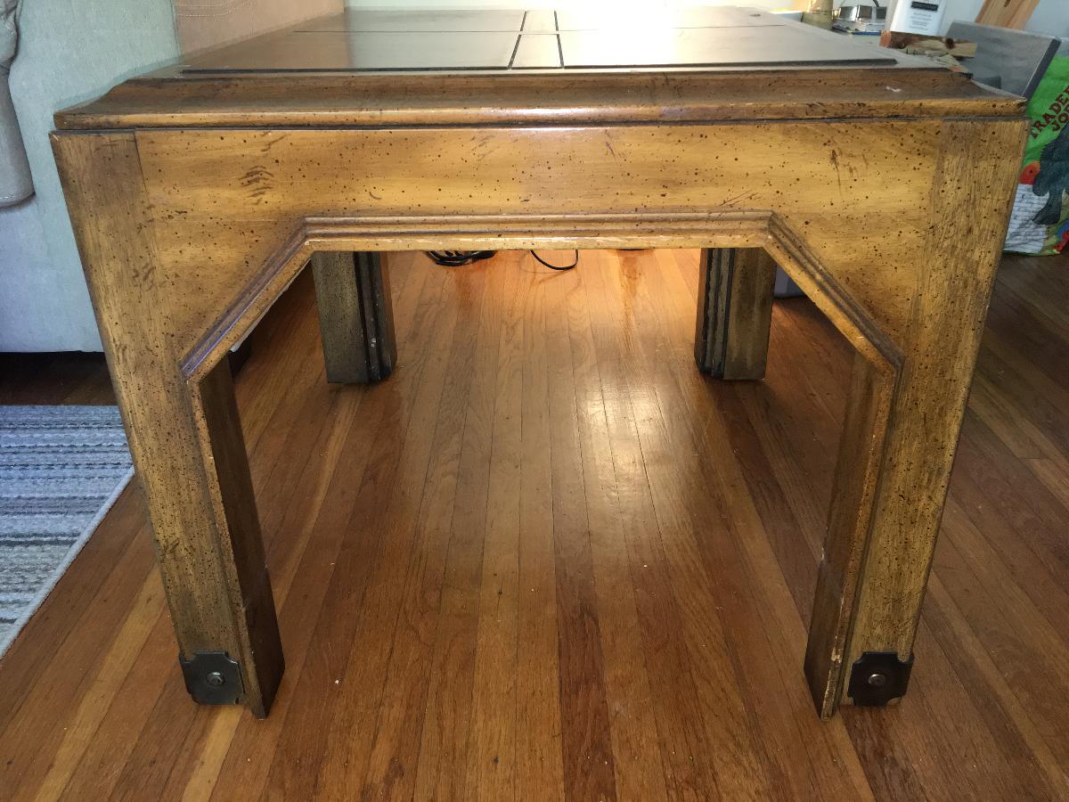 Large End Table With Metal Feet!