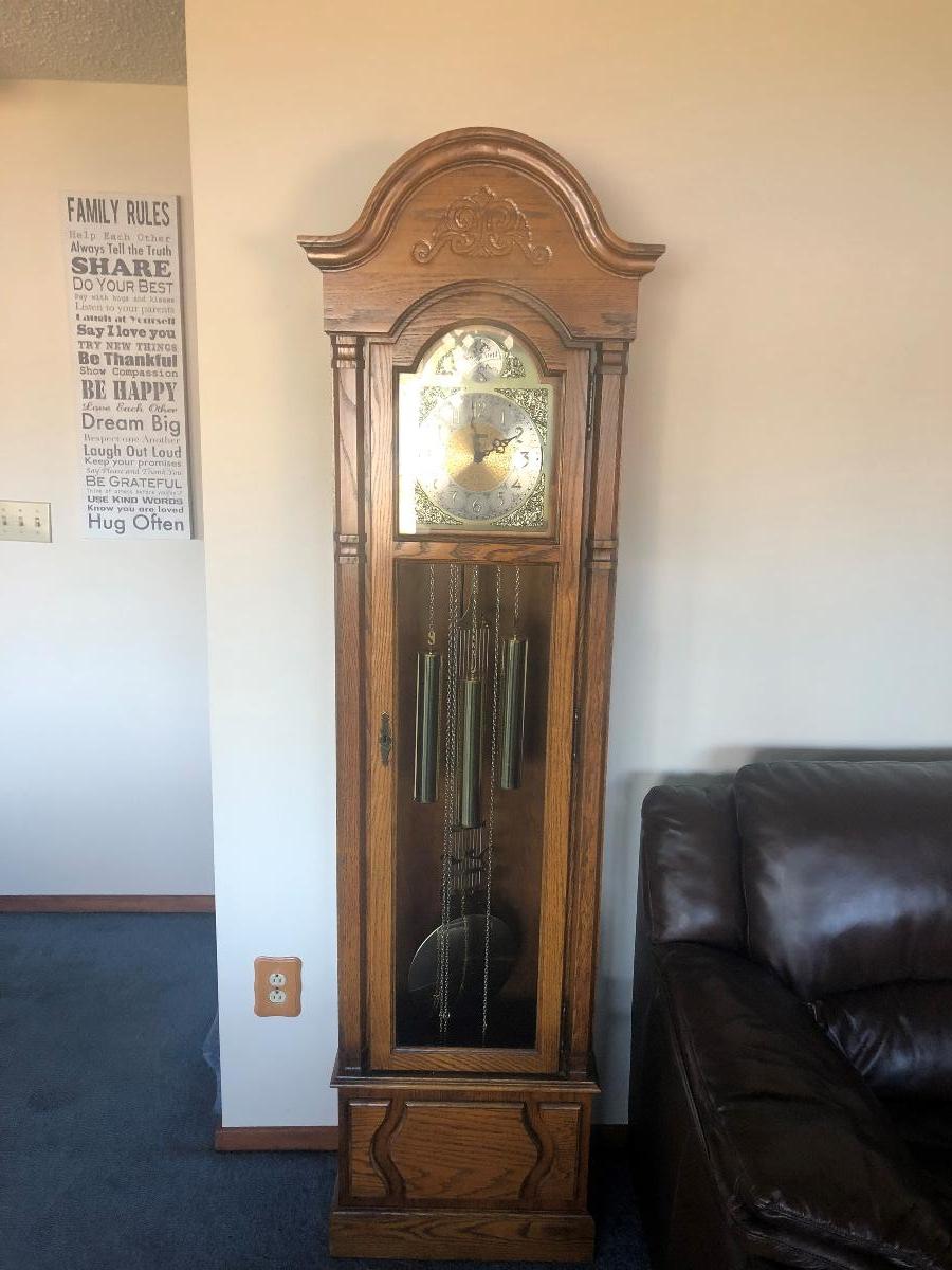 Beautiful Oak Grandfather Clock