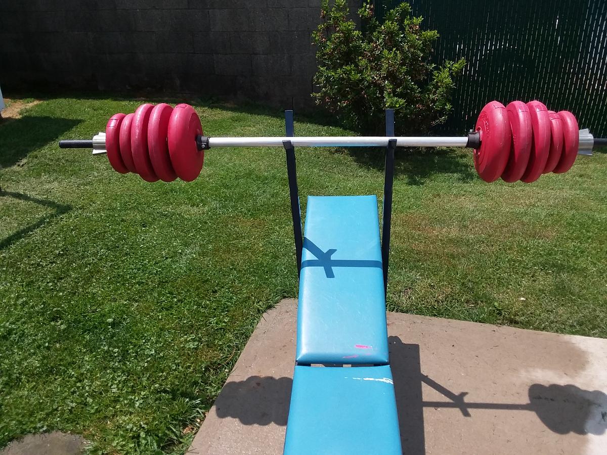 Barbell Set with adjustable bench (100 lbs.)