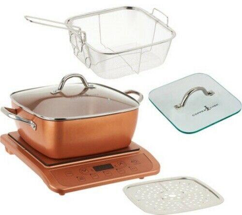 copper chef 11qt roaster pan with extrasand induction plate