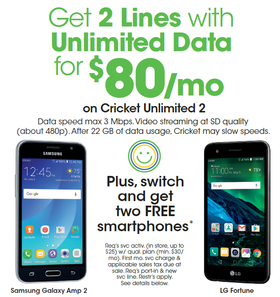 2 LINES UNLIMITED DATA FOR $80 A MONTH! PLUS GET 2 FREE