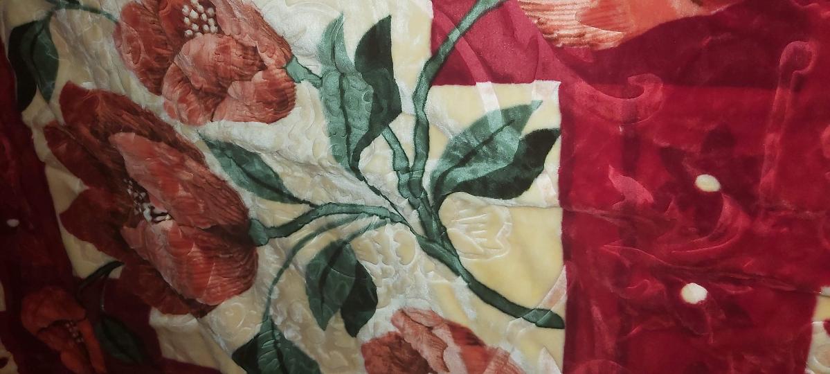Mink Blanket, Floral Design, Queen Size 200x240 cms