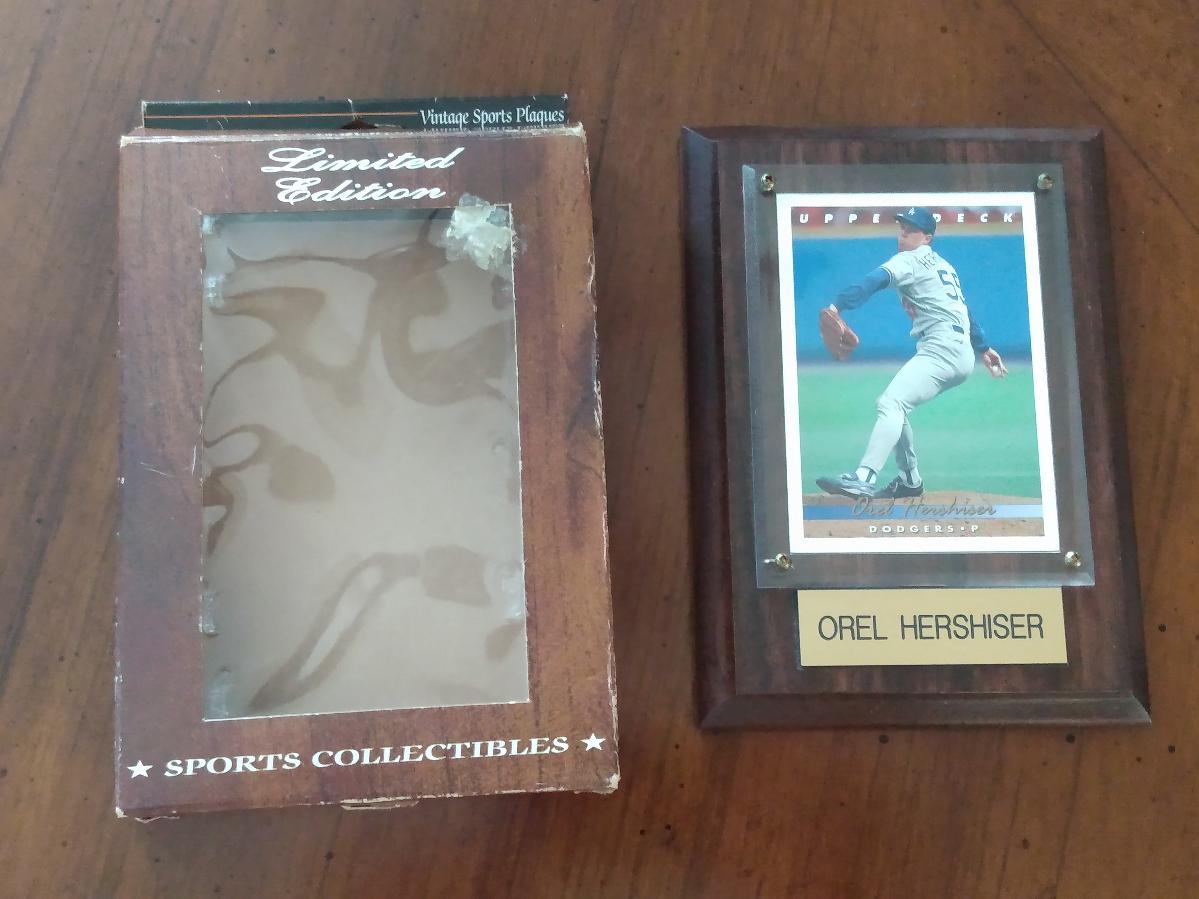 Orel Hershiser Baseball Card Upper Deck Plaque