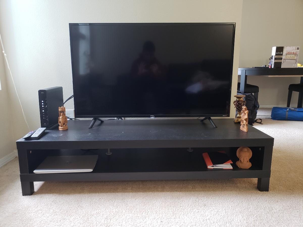 Ikea TV Table brown-black, double stack