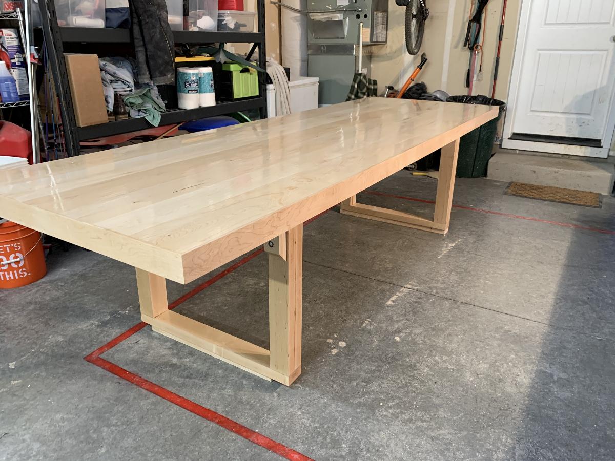 hand made maple kitchen table