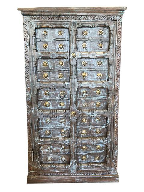 Rustic Boho Antique Armoire shabby Cabinet, Uniq STORAGE
