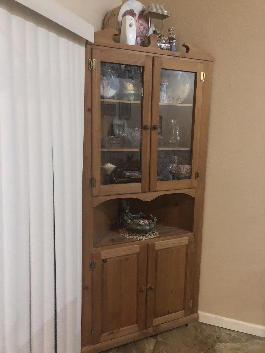Beautiful corner wood cabinet