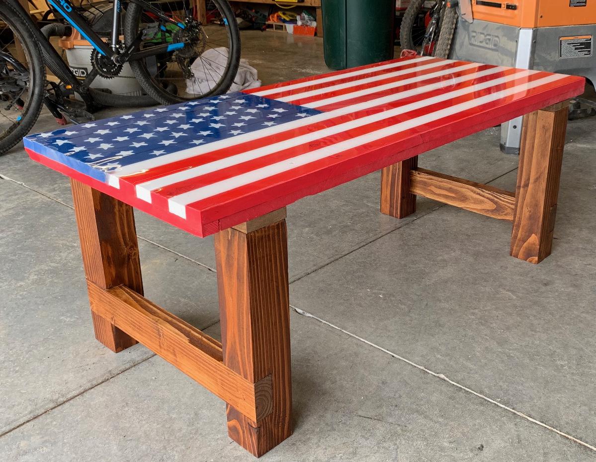 American flag coffee table