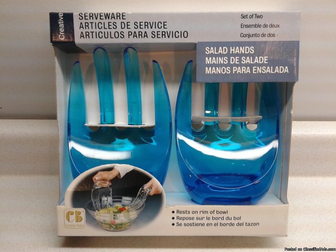 "SALAD HANDS" SALAD SERVING SET-NEW
