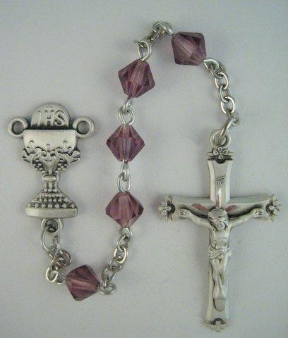 STERLING SILVER FIRST COMMUNION KIT WITH 6MM BICONAL CRYSTAL