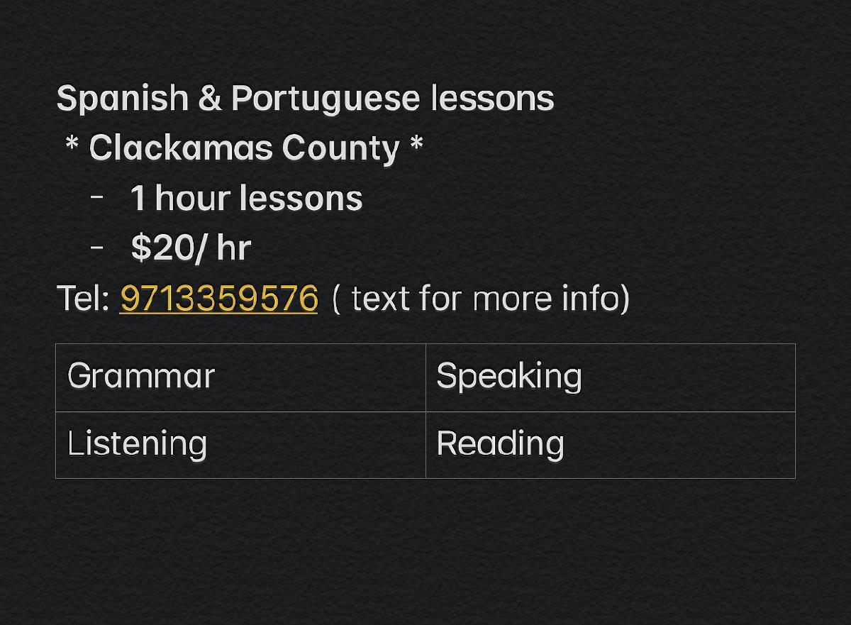 Spanish & Portuguese Lessons