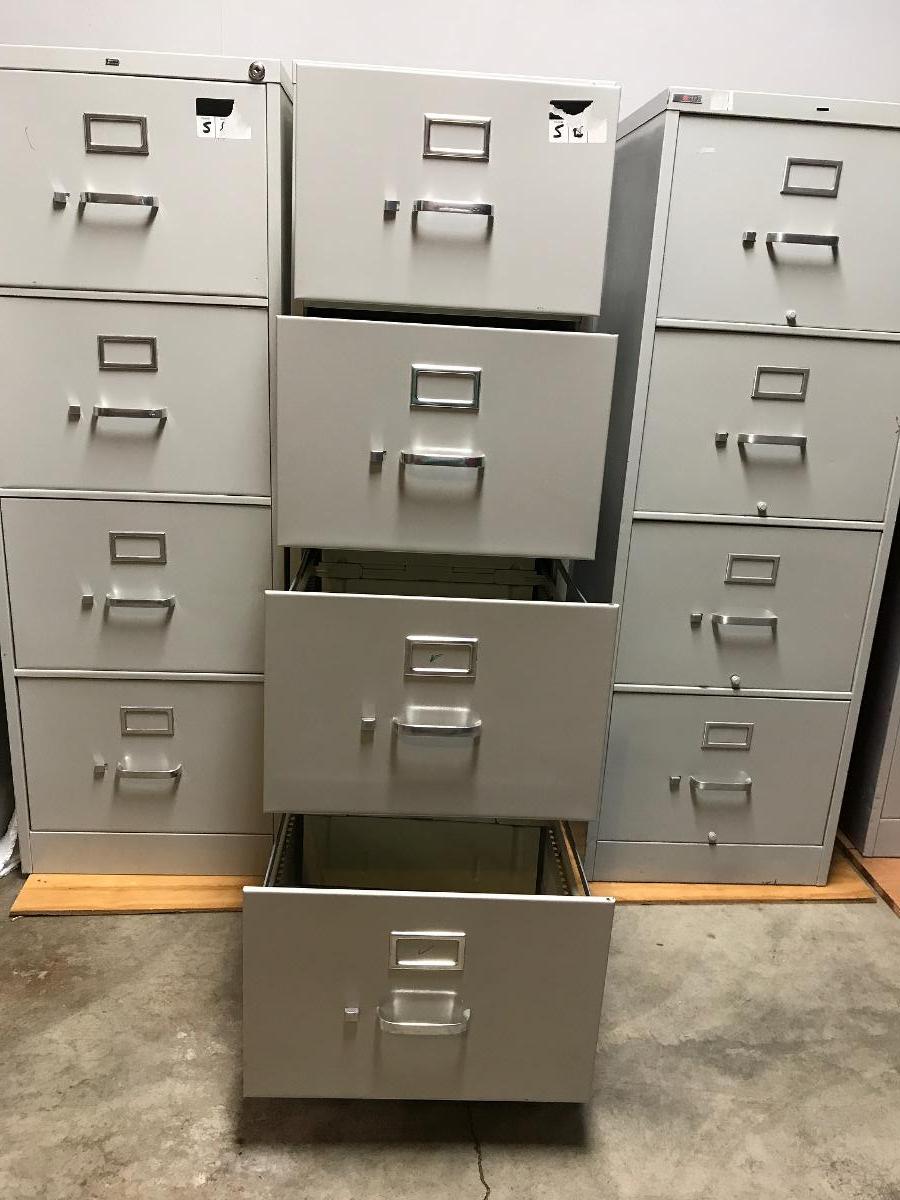 Hon brand 4-drawer metal file cabinets for sale