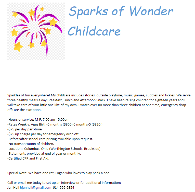 Sparks of Wonder Childcare