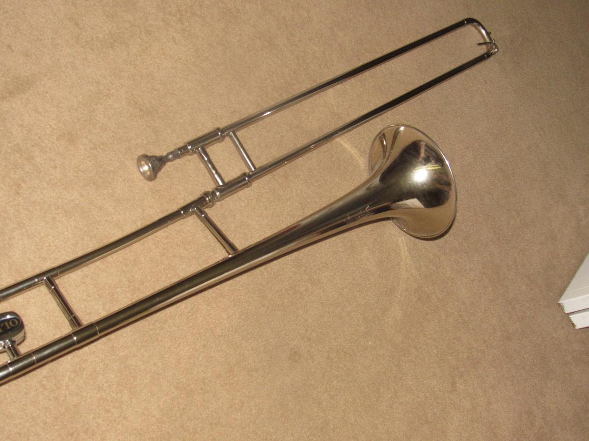  Olds silver large trombone 45" long