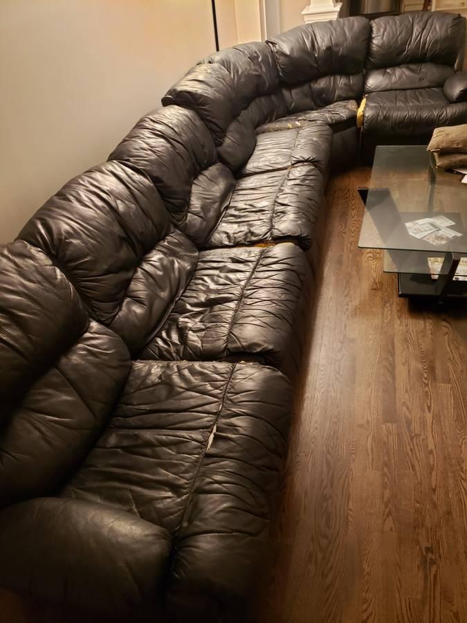 Leather sectional couch with bed for Free