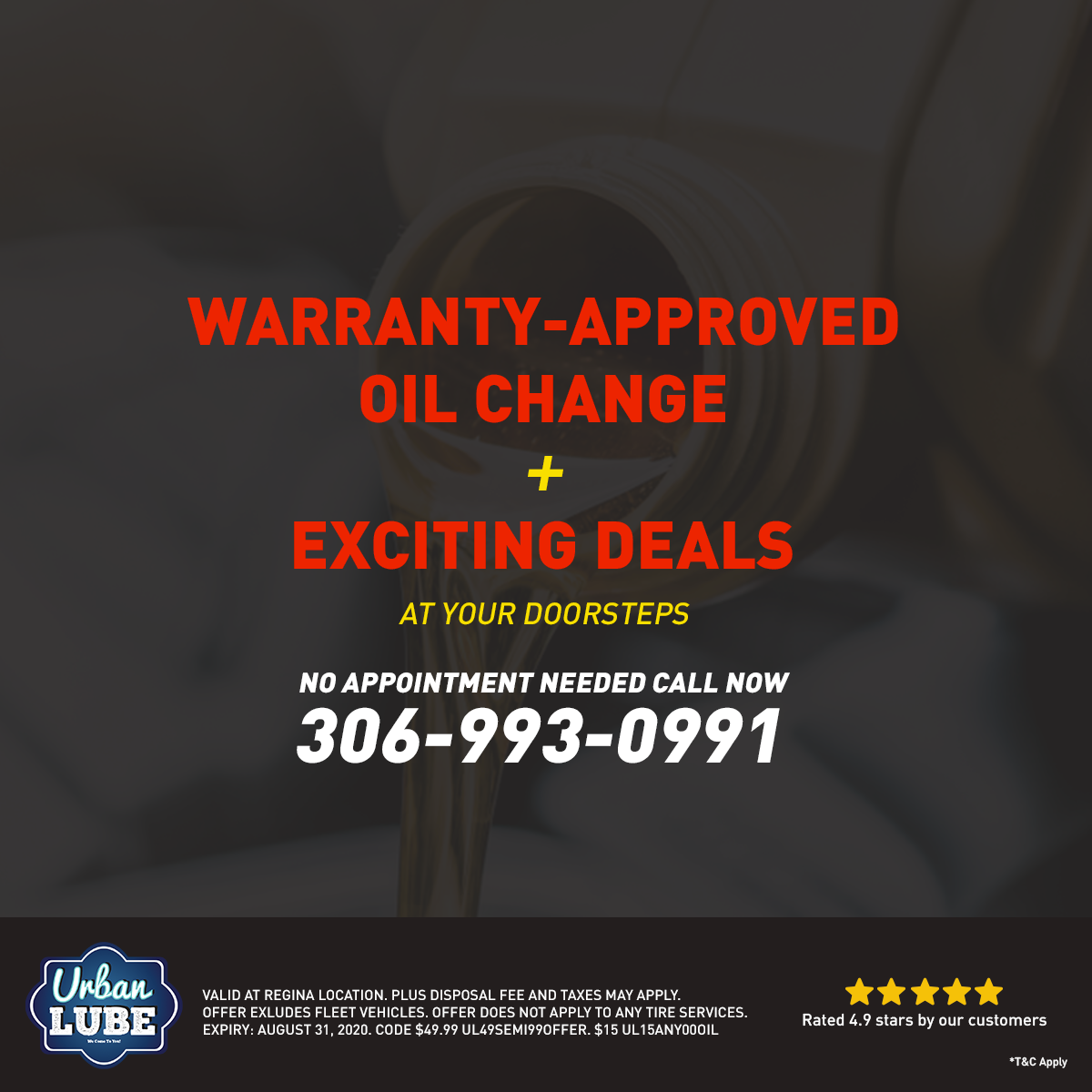 Warranty Approved Oil Change With Exiting Deals, Regina