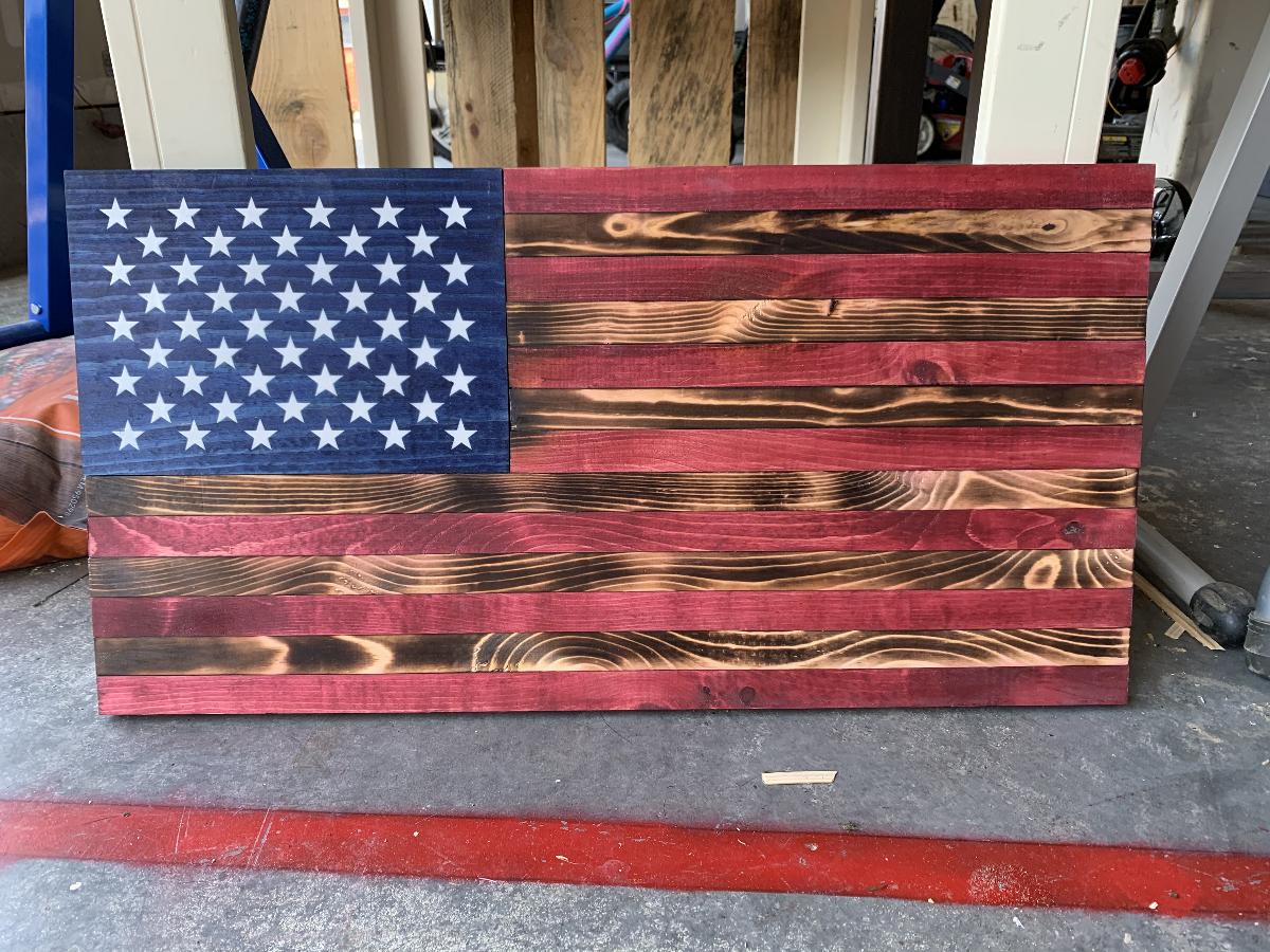 wood American flag