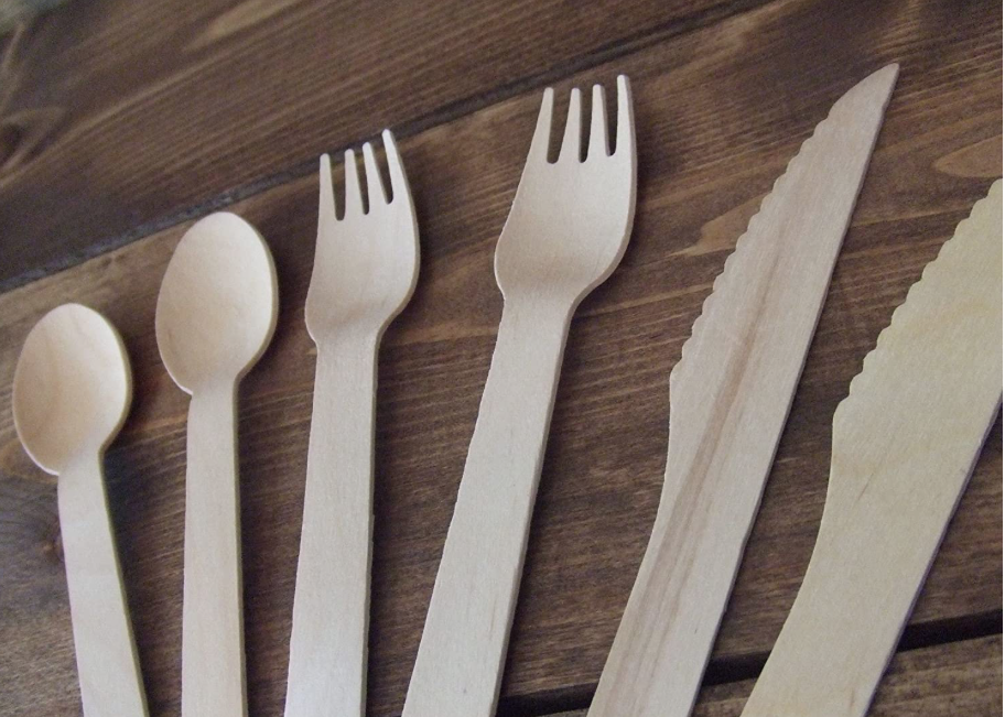 Perfect Stix Green Cutlery 100ct Wooden Disposable Cutlery