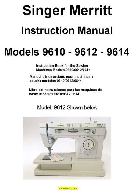 Singer Merritt Sewing Machine Instruction Manual