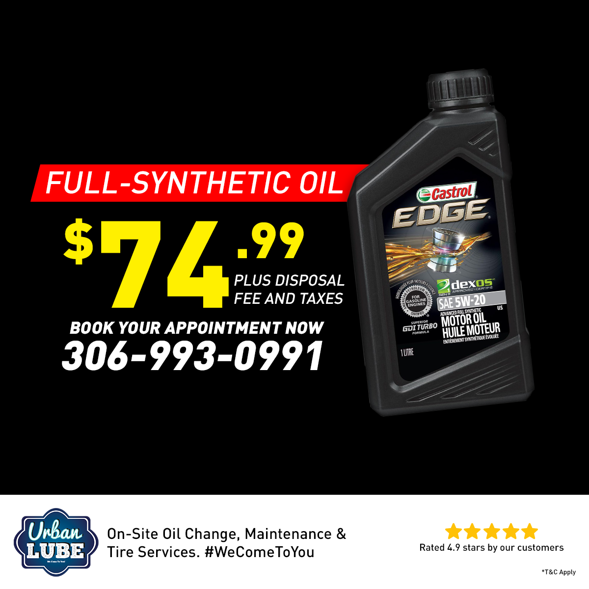 Full Synthetic Oil Change at $ in Regina