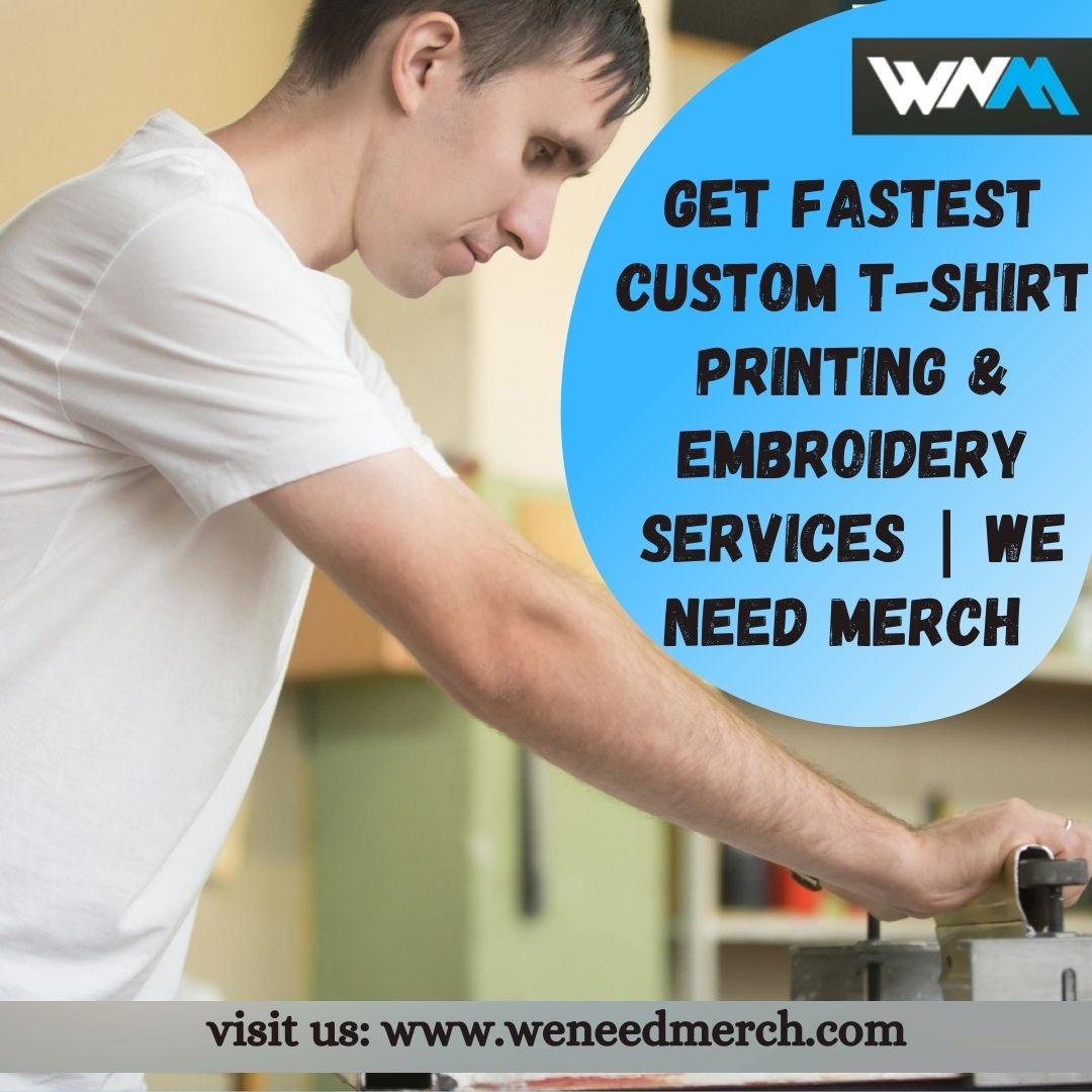 Get Fastest Custom T-shirt Printing & Embroidery Services |