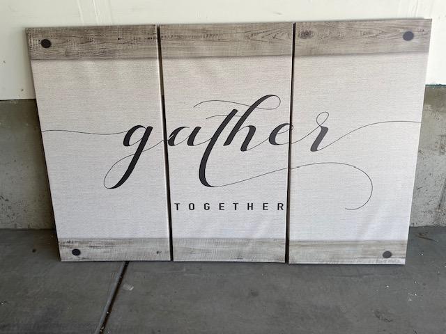 Gather wall sign 60" wide X 40" high