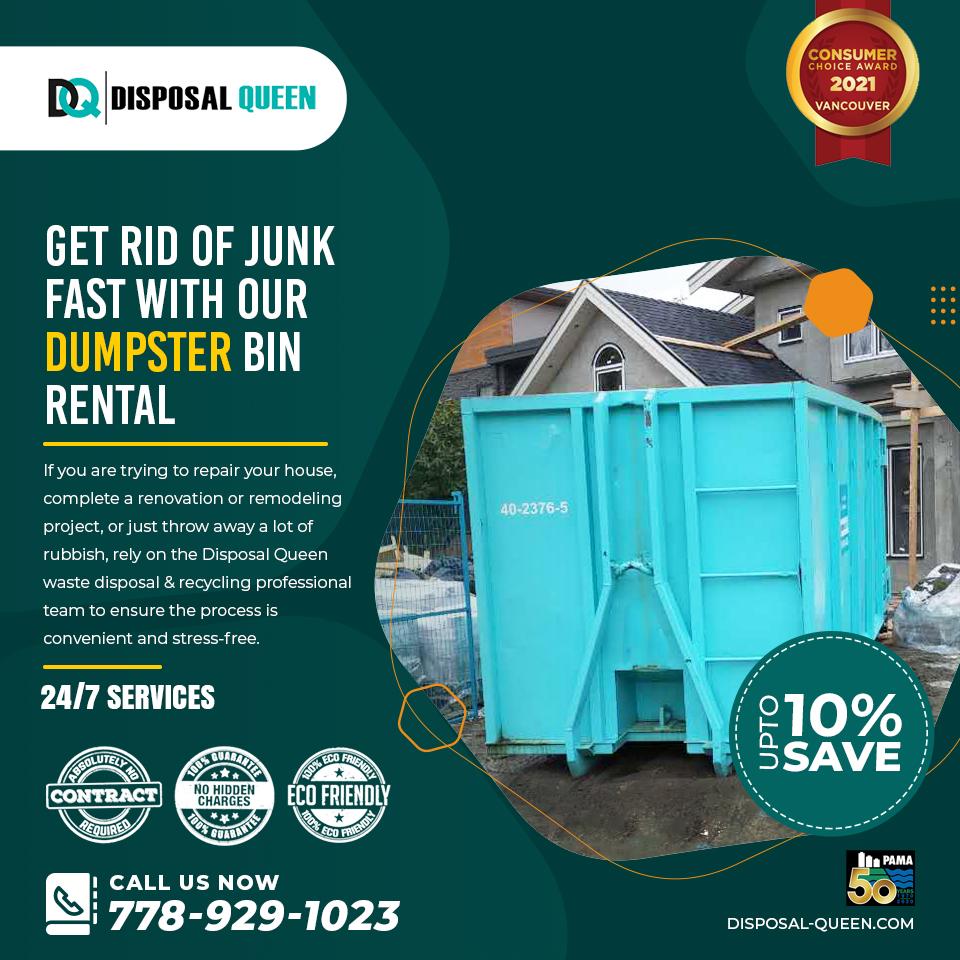 Get Rid of Junk Fast With our Dumpster Bin Rental