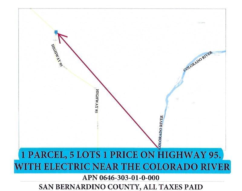 1 PARCEL, (5) LOTS ON HIGHWAY 95 NEAR THE COLORADO RIVER,
