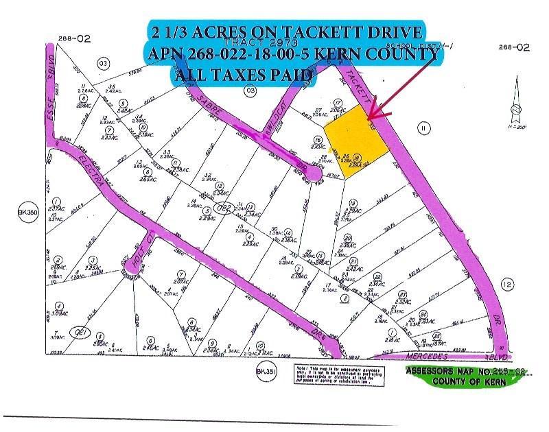 2 1/3 ACRE LOT ON TACKETT DRIVE, LOCATED IN CALIFORNIA CITY,