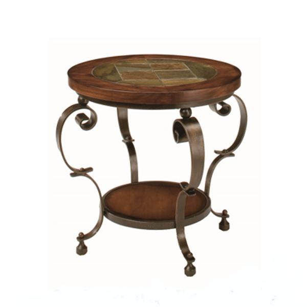 Stone Top Round End Table in California