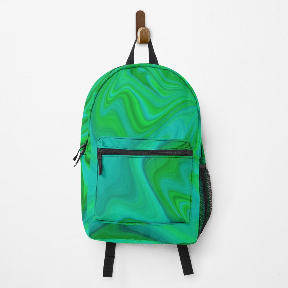 Green Liquid Swirl Backpacks