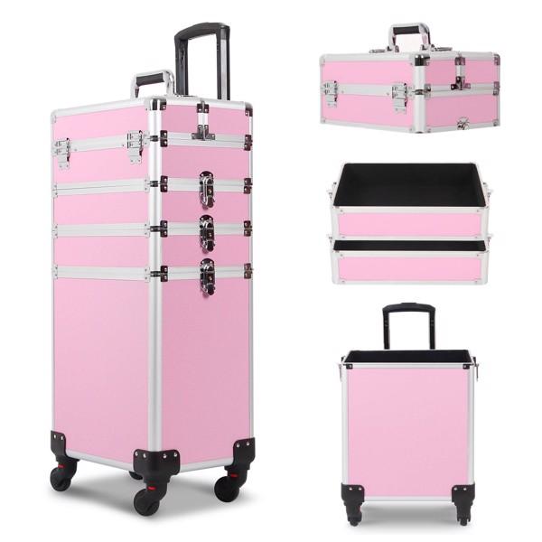 4 in 1 Rolling Makeup Case Makeup Trolley Case With Wheels