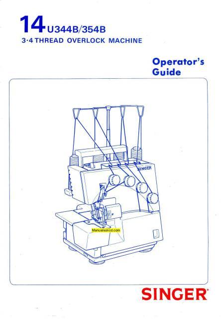 Singer 14u344b Sewing Machine Instruction Manual