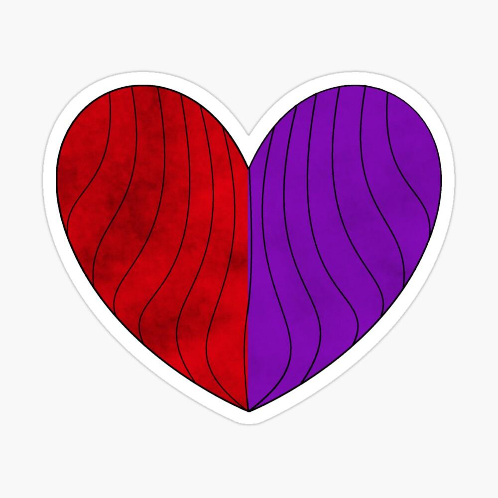 Red Split Heart Stickers