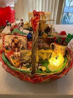 Christmas fun basket with pot holder set