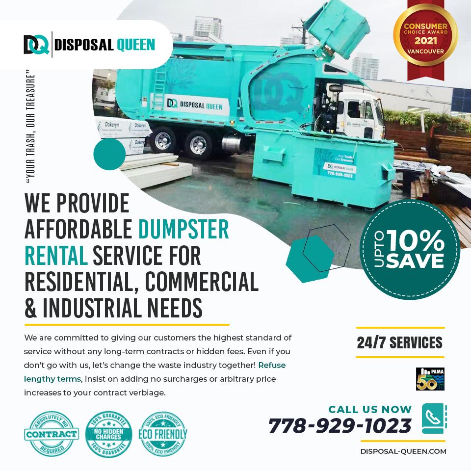 Affordable dumpster rental service for residential,