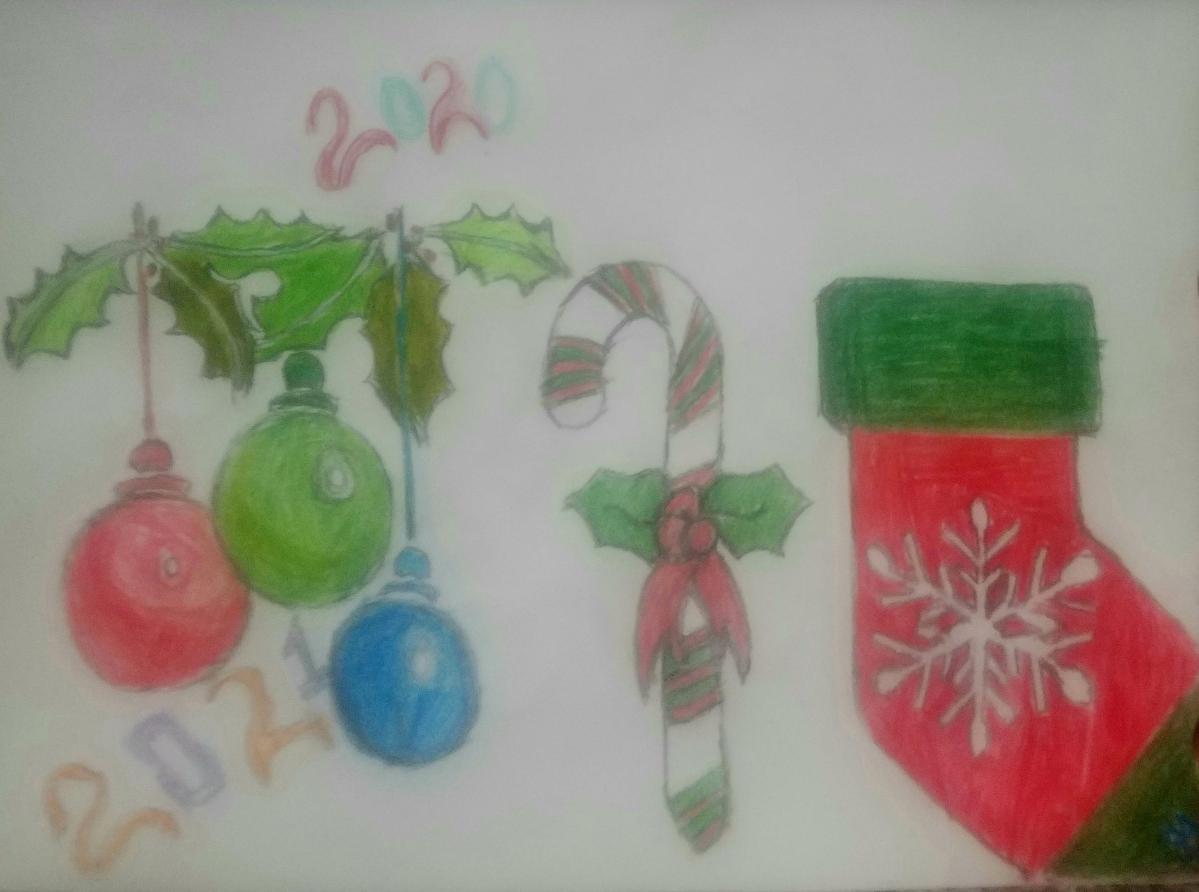 Holiday Decor Art From GG 49 – 9″ x 12″ Colored Pencil