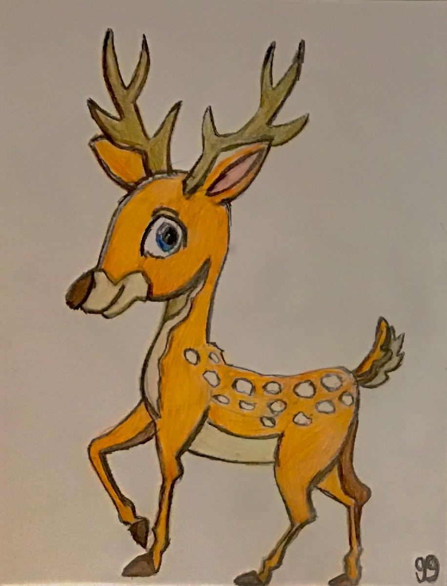 Old Female Deer 2 – 9” x 12” Colored Pencil