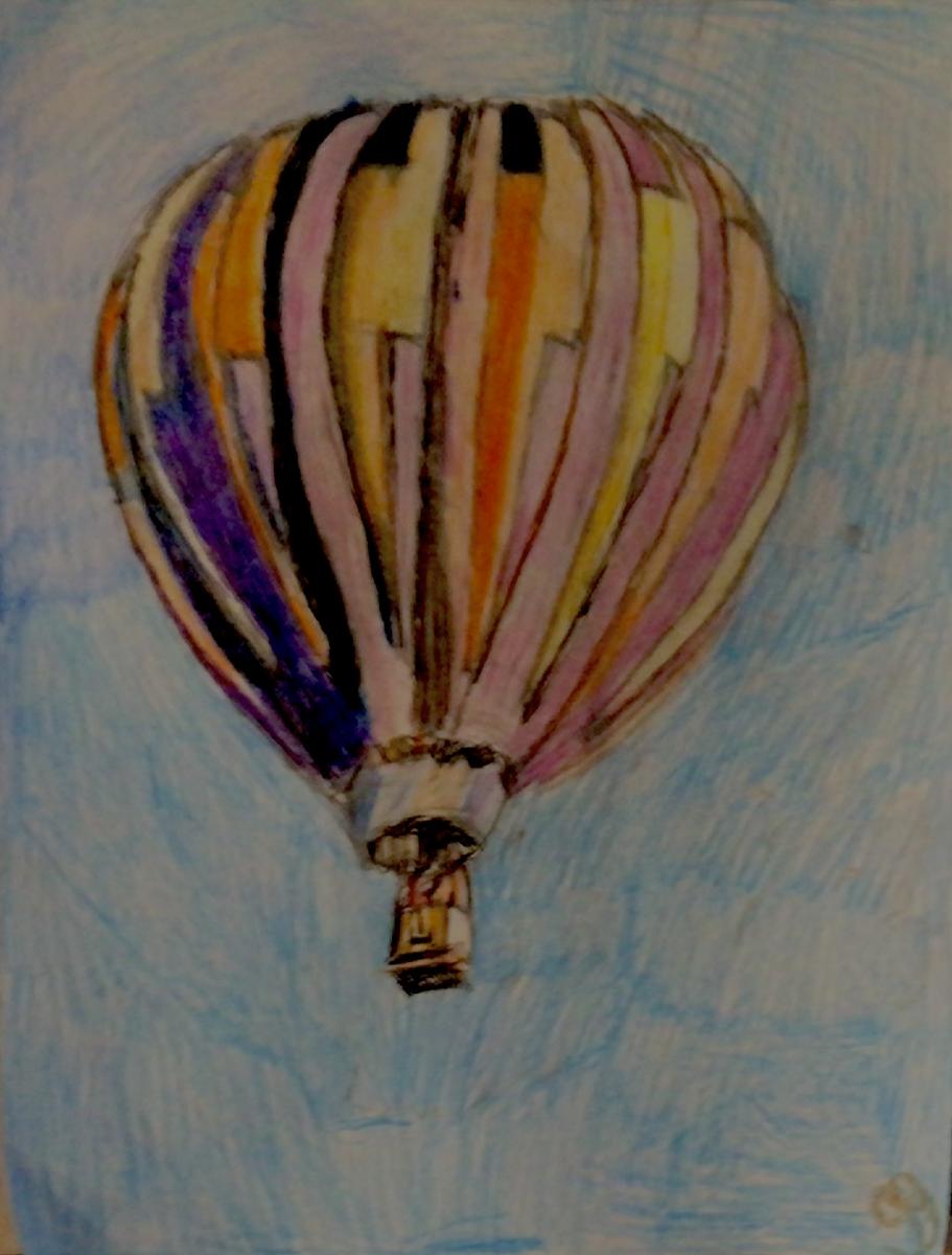 Santa Fe Autumn Hot Air Balloon GG – 8 “ x 11” Colored