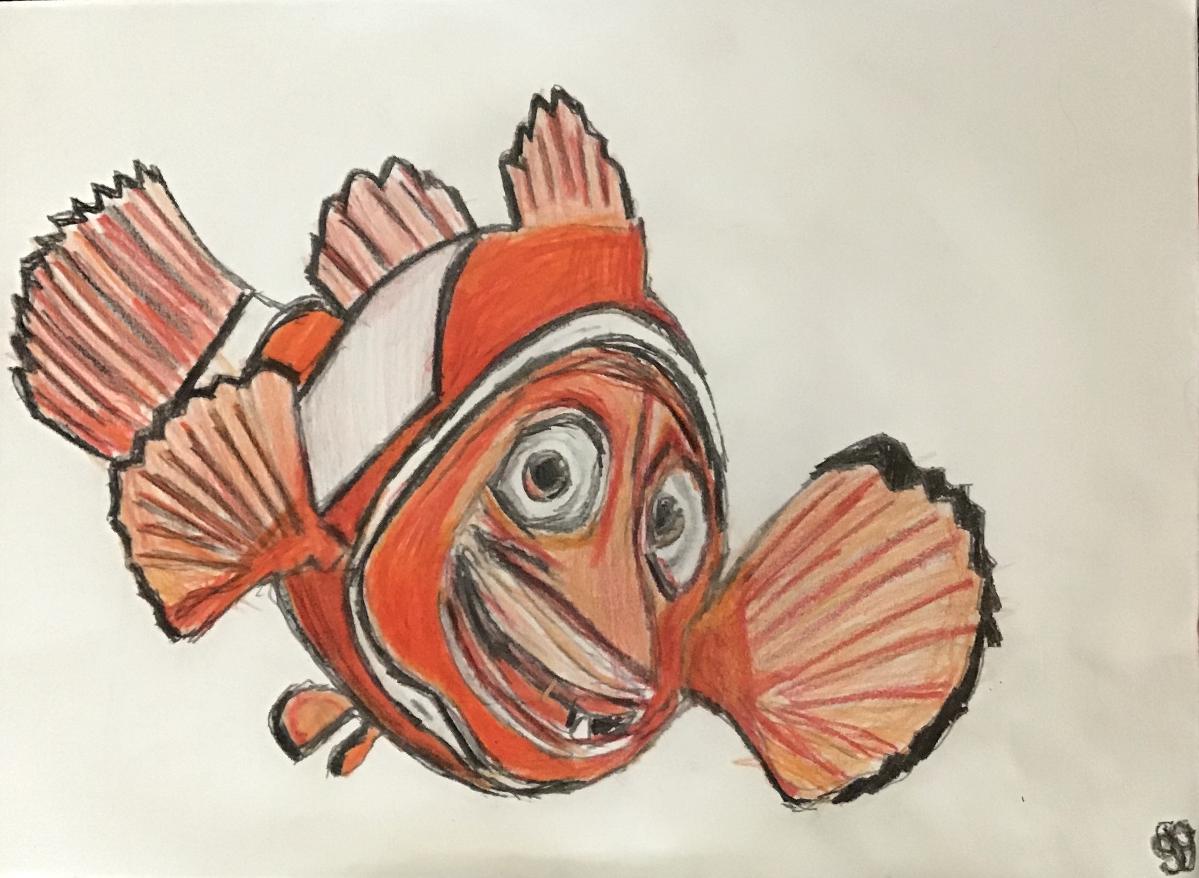 Marlin Dad Of Nemo GG – 9” x 12” Colored Pencil